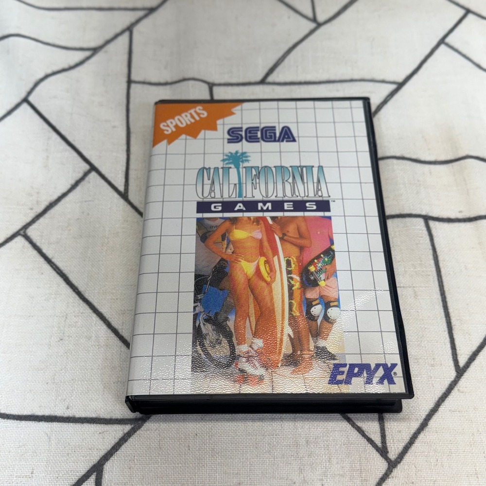 Sega Master System California Games Black Blue Complete CIB Tested Epyx 7014